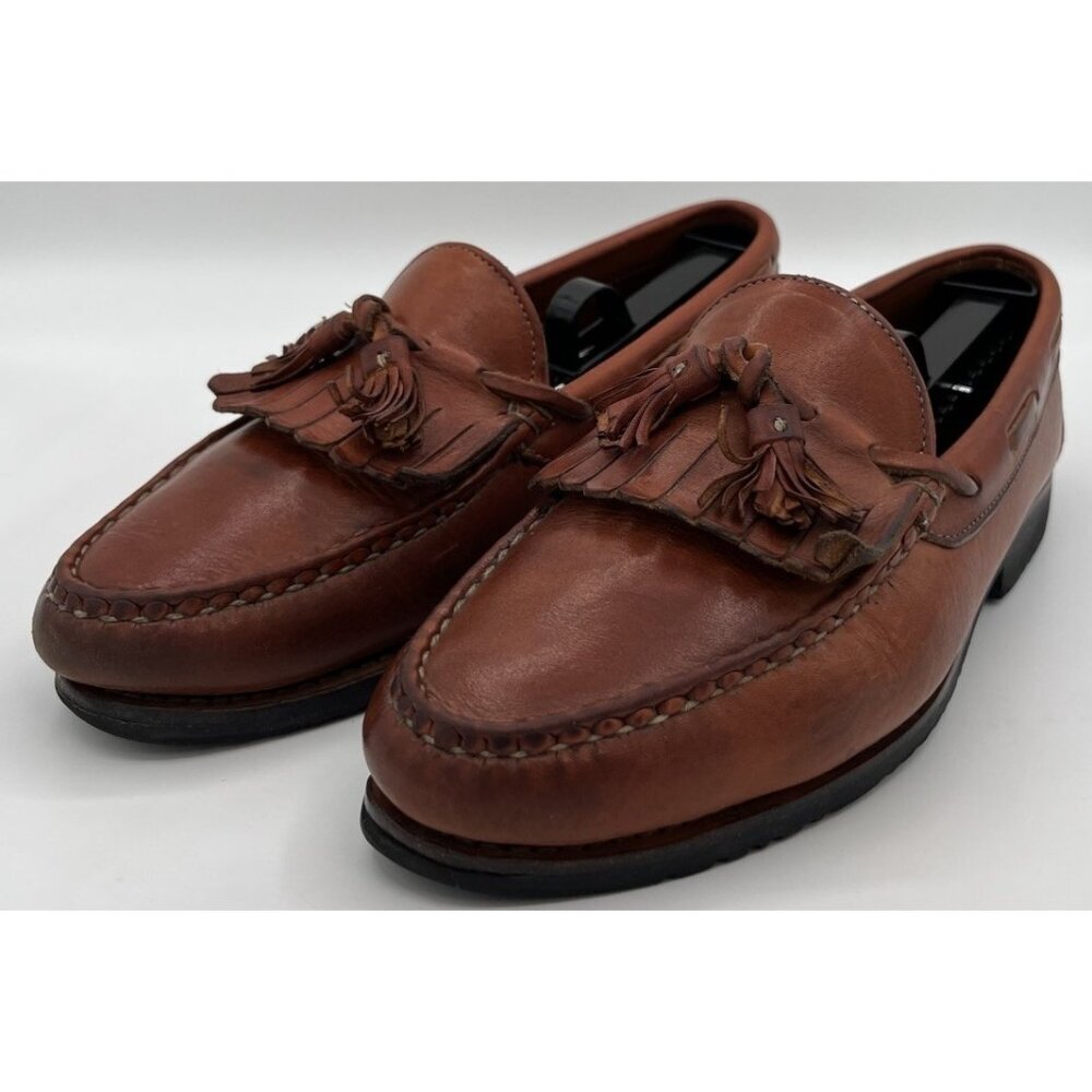 Allen Edmonds Nashua Loafers Size 8.5E Kiltie Tassel Black Brown Leather Shoes